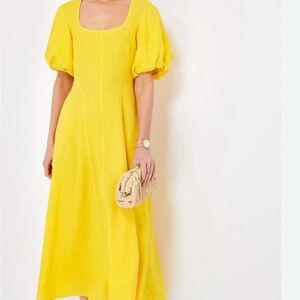 Three Graces London Yellow Nell Dress $665 NWT UK 14 / US 10 Tuckernuck